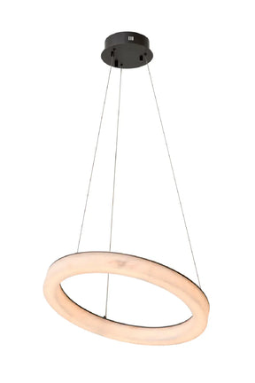 Raymond Modern Round Living Room Alabaster Pendant Chandelier