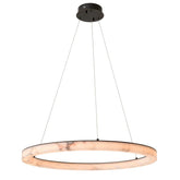 Raymond Modern Round Living Room Alabaster Pendant Chandelier