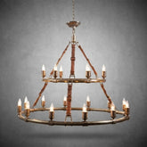 Redford Leather Round Chandelier