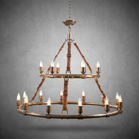 Redford Leather Round Chandelier