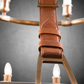 Redford Leather Round Chandelier