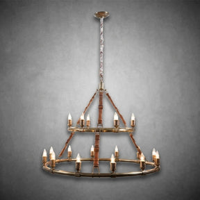 Redford Leather Round Chandelier