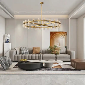 Reger Round Chandelier 36" 48" 60"-Chandelier-Merlin Lamps-36"-Brass-merlinlamps