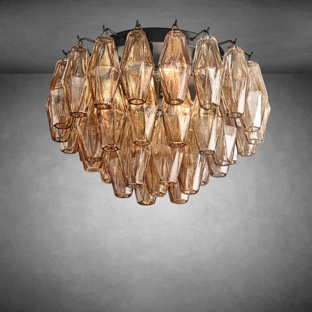 Renee Glass Round Flush Mount 17"