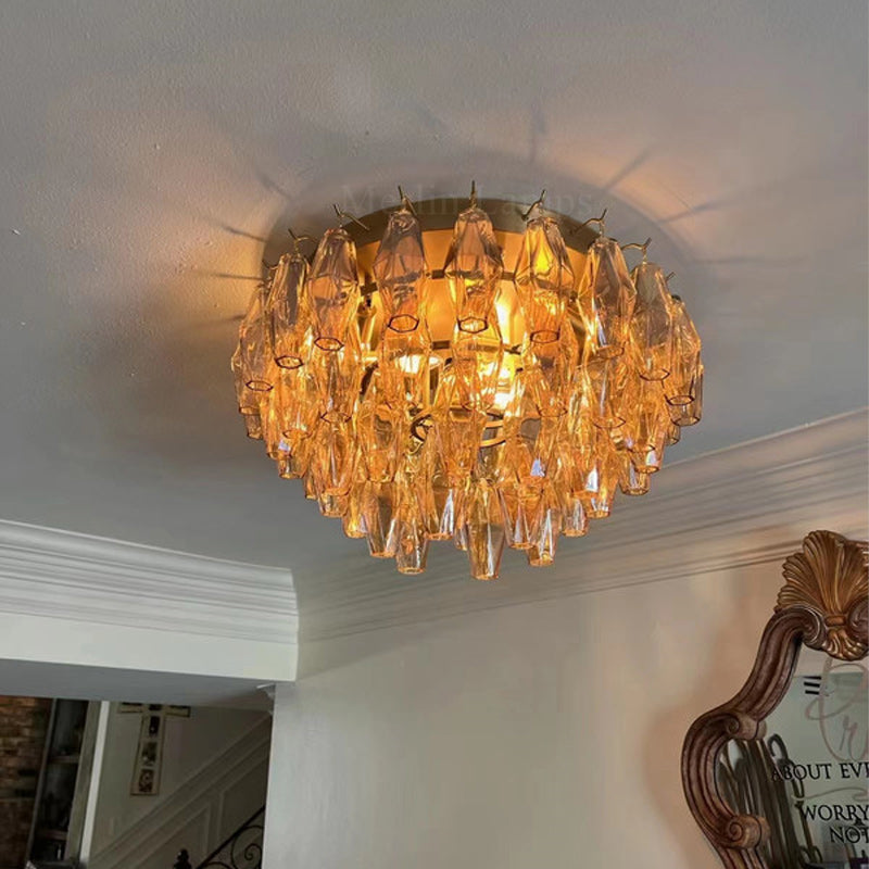 Renee Glass Round Flush Mount 24"