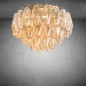 Renee Glass Round Flush Mount 17"