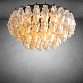 Renee Glass Round Flush Mount 24"