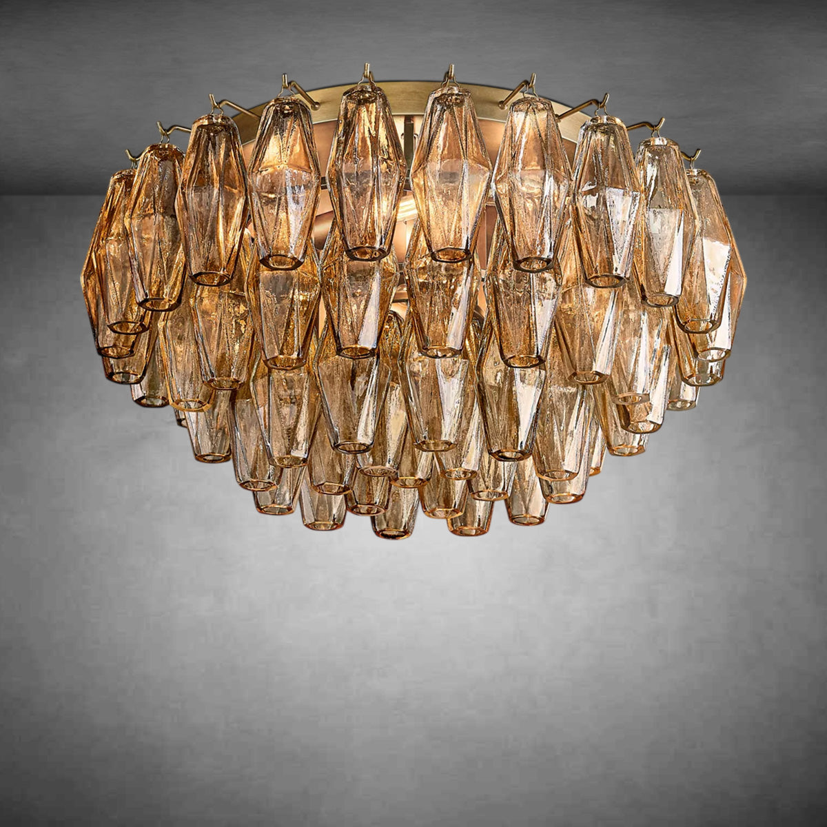 Renee Glass Round Flush Mount 24"