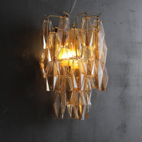 Renee Luxurious Glass Tiered  Wall Sconce, Indoor Bedside Wall Lamp Fixture