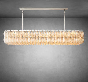Renee Modern Clear Glass Rectangular Glass Chandelier 54" 74″