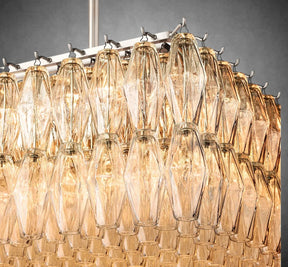Renee Modern Clear Glass Rectangular Glass Chandelier 54" 74″