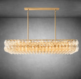 Renee Modern Clear Glass Rectangular Glass Chandelier 54" 74″