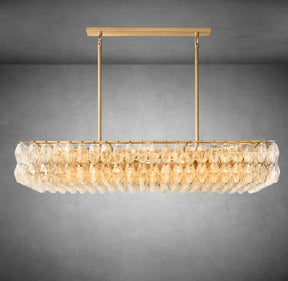 Renee Modern Clear Glass Rectangular Glass Chandelier 54" 74″