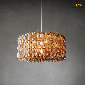 Renee Modern Round Glass Chandelier 37”