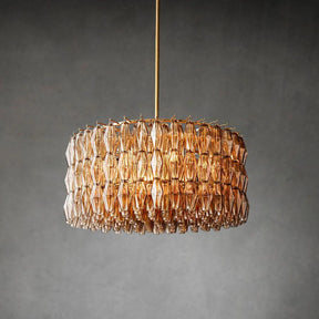 Renee Modern Round Glass Chandelier 37”