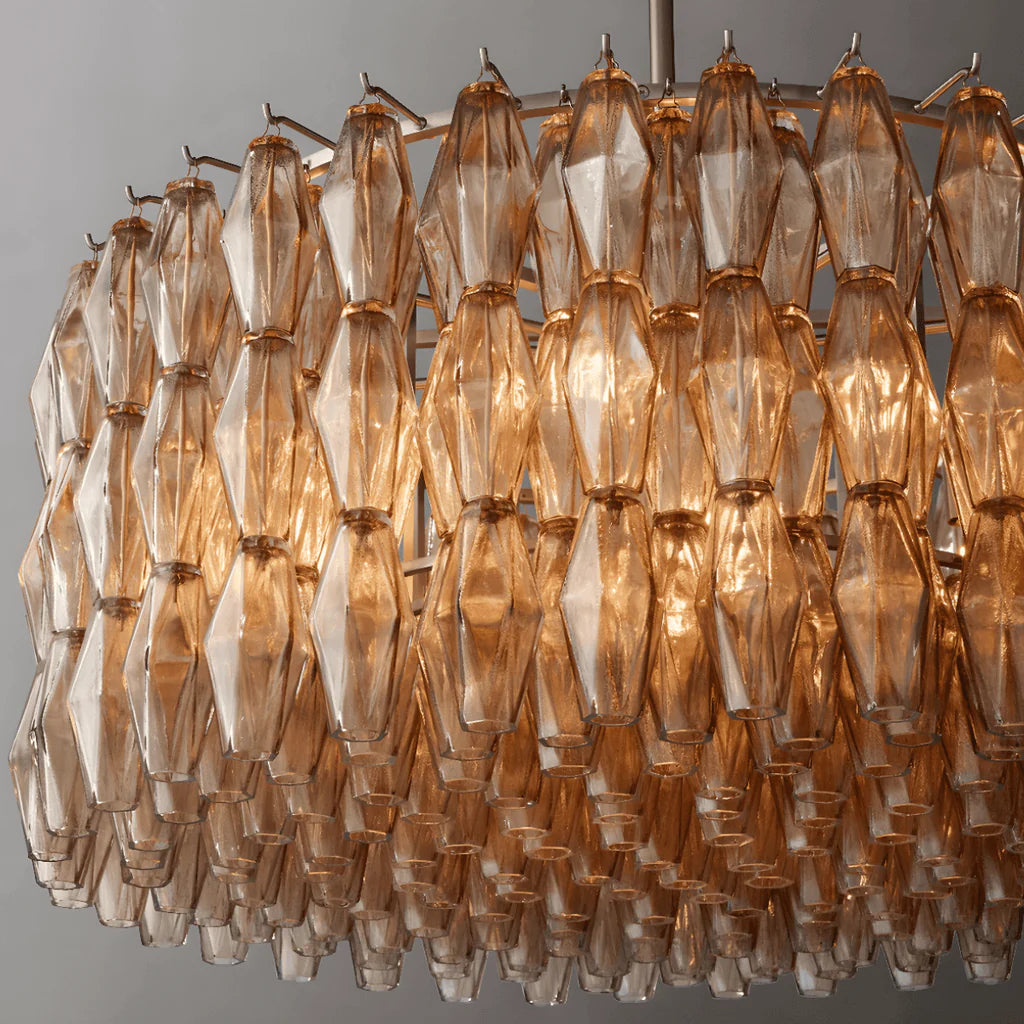 Renee Modern Round Glass Chandelier 37”