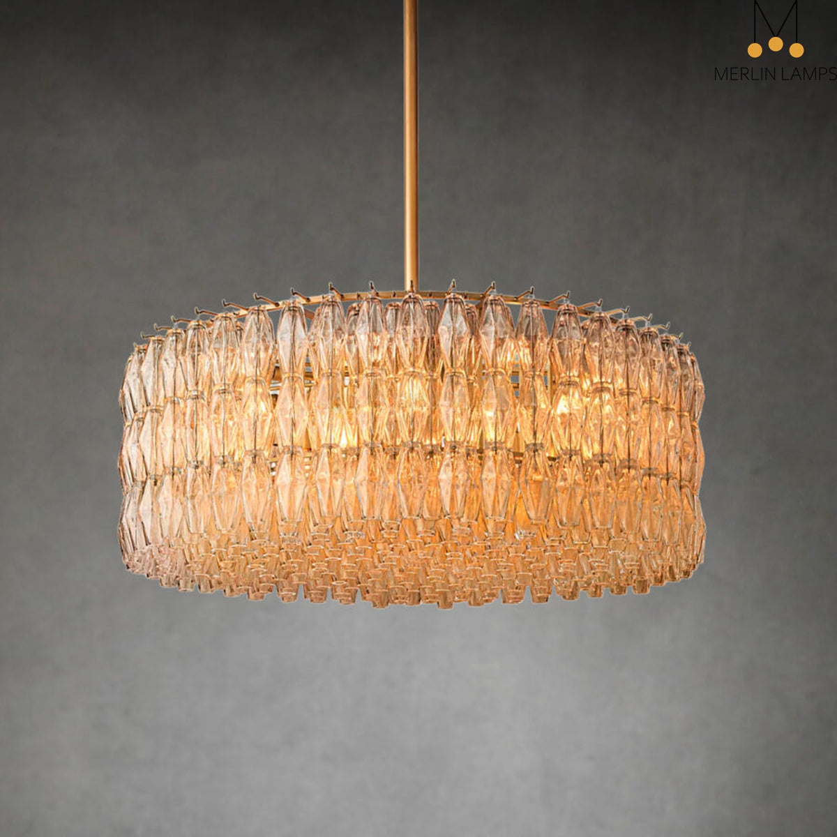 Renee Modern Round Glass Chandelier 47”