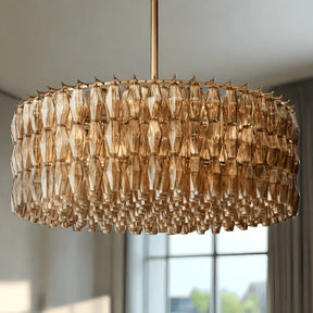 Renee Modern Round Glass Chandelier 61”