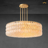 Renee Modern Round Glass Chandelier 61”