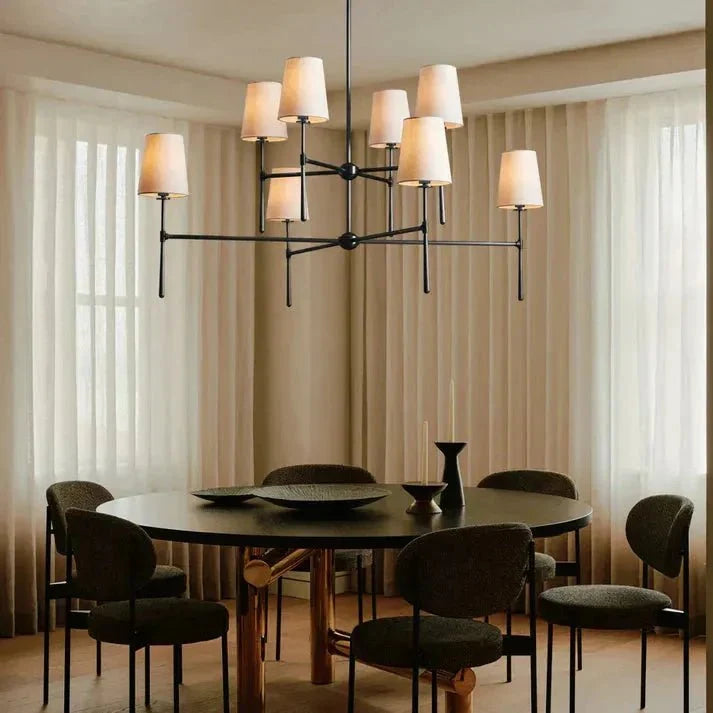 Rhodas 2-Tier Round Chandelier in brass by Blush Lighting