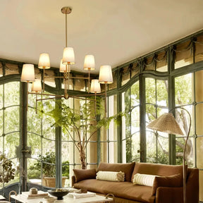 Rhodas 2-Tier Round Chandelier - brass finish, modern home lighting