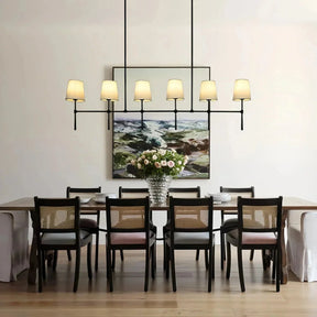 Rhodas Linear Chandelier in brass - modern dining room lighting