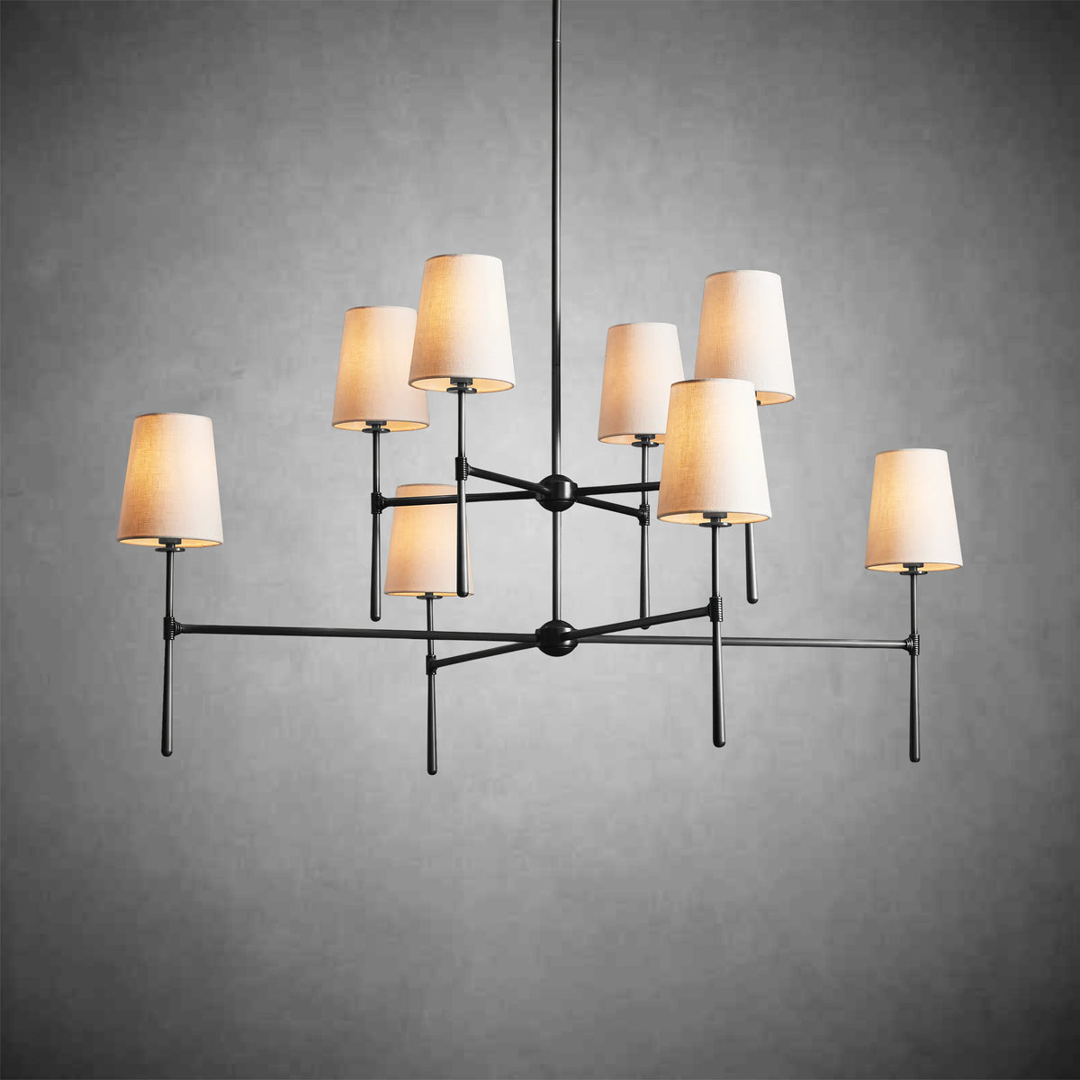 Rhodes 2-Tier Round Chandelier-Chandelier-Merlin Lamps-BRONZE-48''-merlinlamps