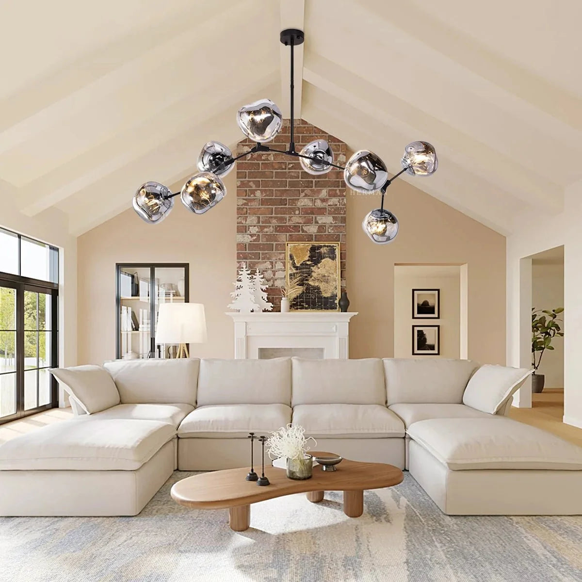 Rhome II Chandelier - Matte BlackBlushlighting