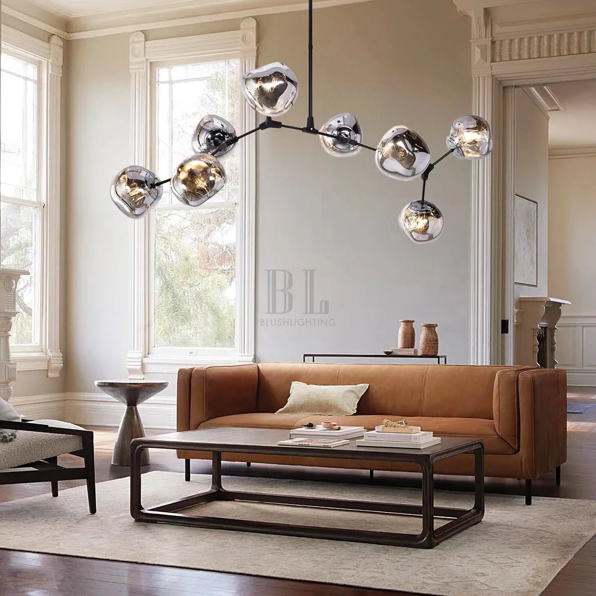 Rhome II Chandelier - Matte BlackBlushlighting