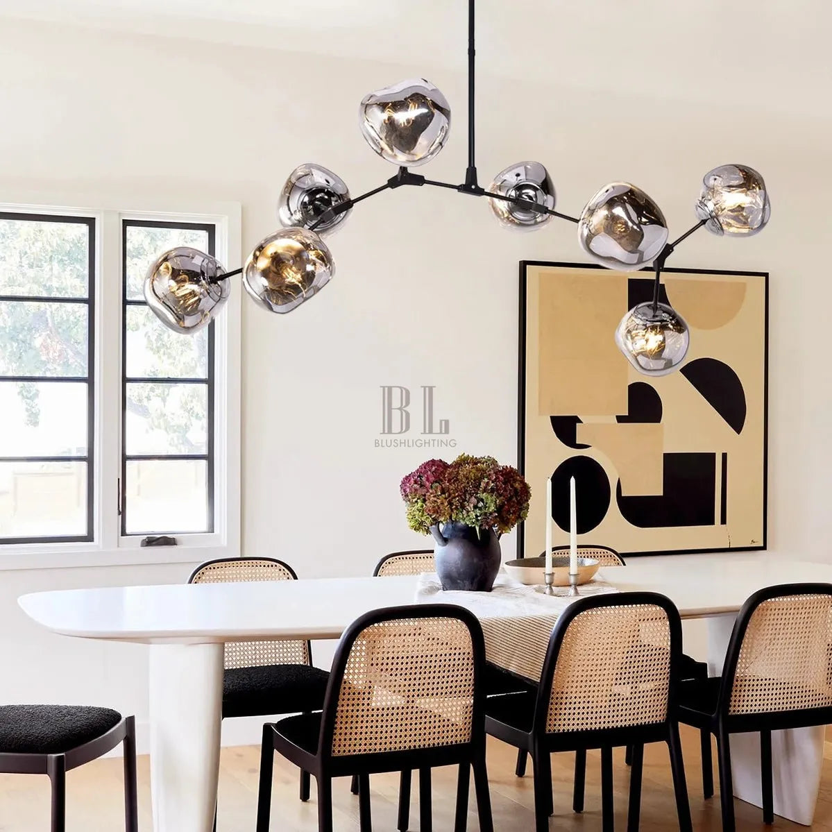 Rhome II Chandelier - Matte BlackBlushlighting