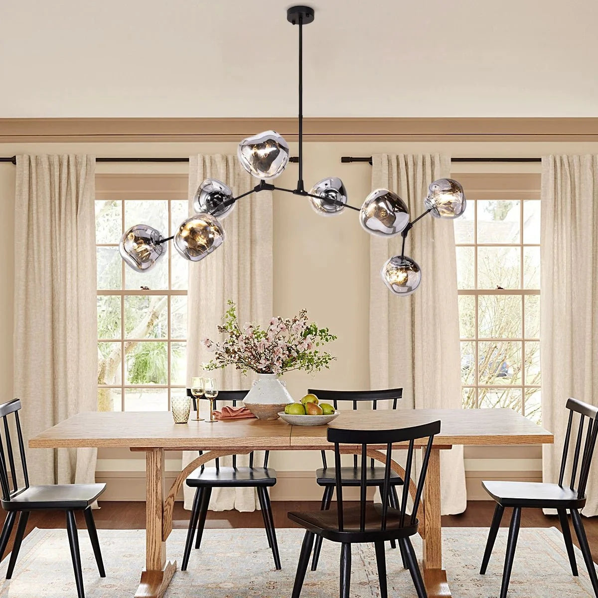 Rhome II Chandelier - Matte BlackBlushlighting