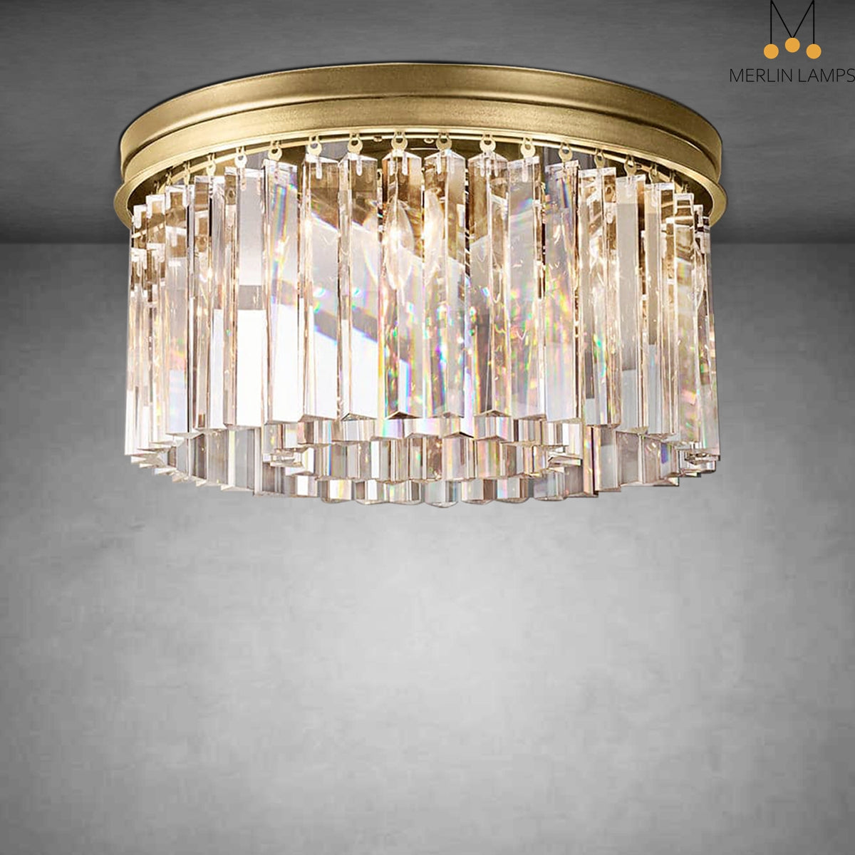 Rhys Crystal Round Flushmount 19"