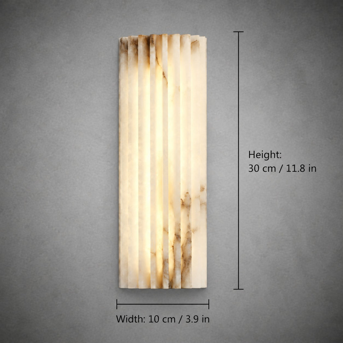 Ribelle  Living Room Wall Sconce  Fluted Alabaster Minimalist