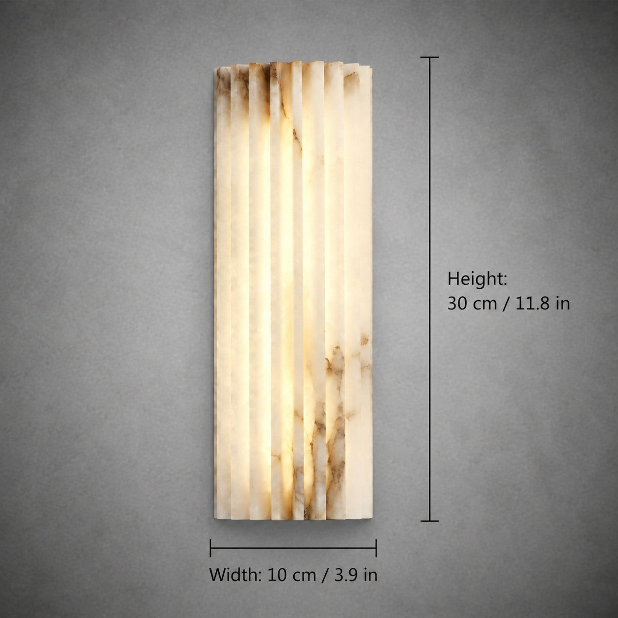 Ribelle  Living Room Wall Sconce  Fluted Alabaster Minimalist