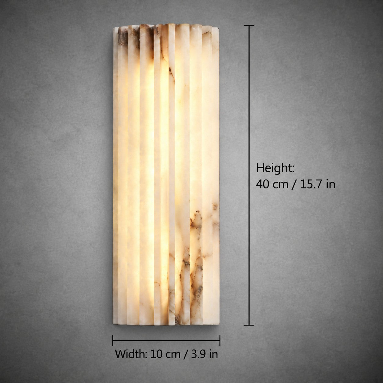 Ribelle  Living Room Wall Sconce  Fluted Alabaster Minimalist