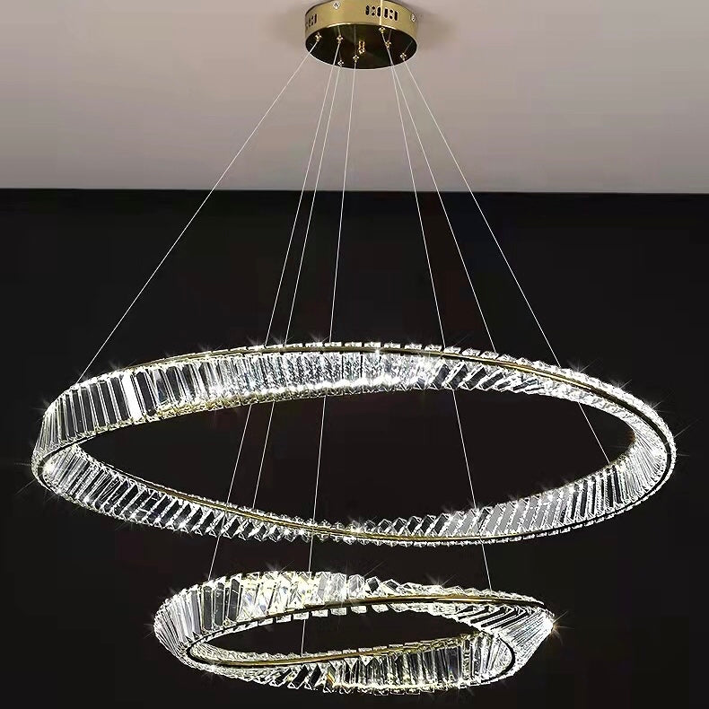 Ring Crystal Chandelier Luxury Living/ Dining Room Ceiling Lamp Bedroom Light