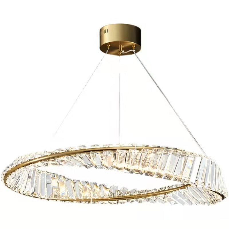 Ring Crystal Chandelier Luxury Living/ Dining Room Ceiling Lamp Bedroom Light