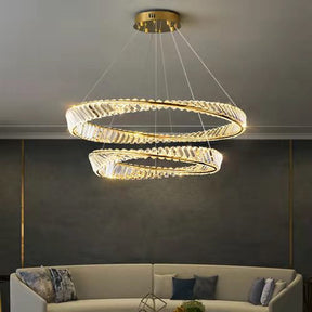 Ring Crystal Chandelier Luxury Living/ Dining Room Ceiling Lamp Bedroom Light