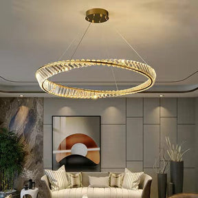 Ring Crystal Chandelier Luxury Living/ Dining Room Ceiling Lamp Bedroom Light