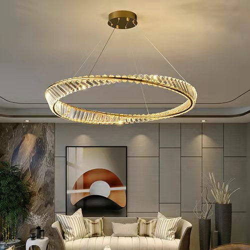 Ring Crystal Chandelier Luxury Living/ Dining Room Ceiling Lamp Bedroom Light
