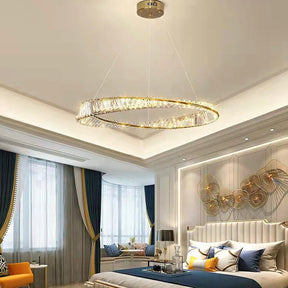 Ring Crystal Chandelier Luxury Living/ Dining Room Ceiling Lamp Bedroom Light