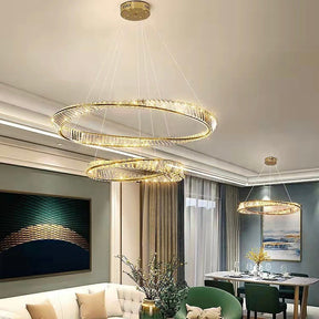 Ring Crystal Chandelier Luxury Living/ Dining Room Ceiling Lamp Bedroom Light