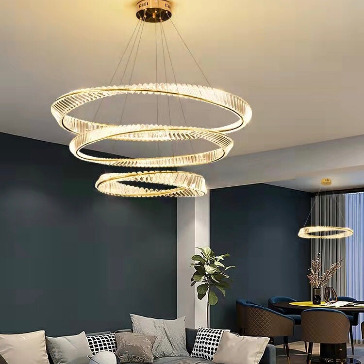 Ring Crystal Chandelier Luxury Living/ Dining Room Ceiling Lamp Bedroom Light
