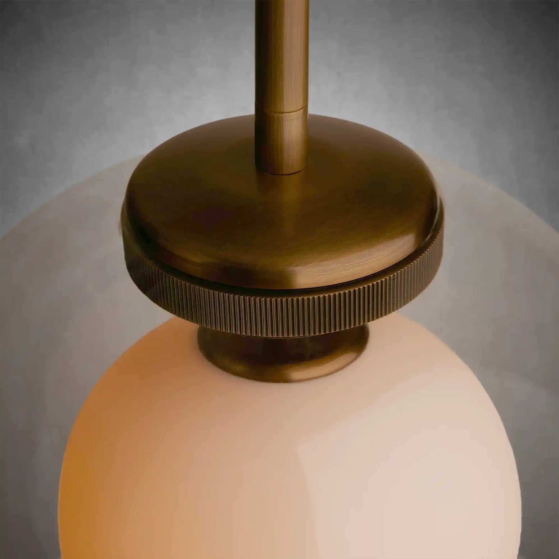 Romy Matte Porcelain Glass Dome Pendant Light with Brass Finish