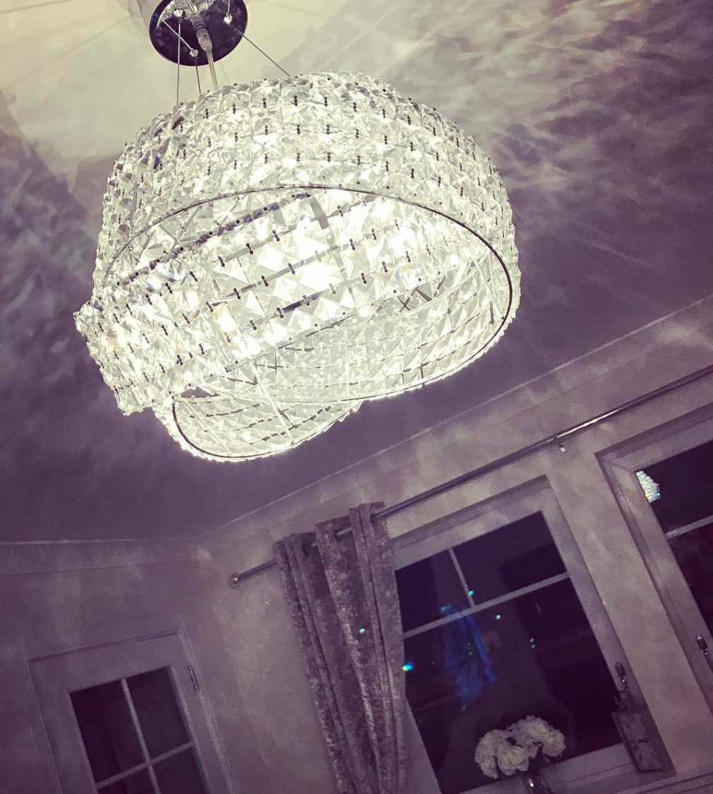 Round Crystal Ring Chandelier in Silver/Gold Finish for Lowg-ceiling