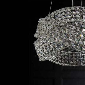Round Crystal Ring Chandelier in Silver/Gold Finish for Lowg-ceiling