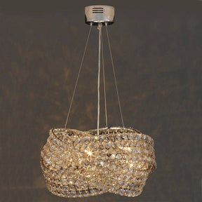 Round Crystal Ring Chandelier in Silver/Gold Finish for Lowg-ceiling