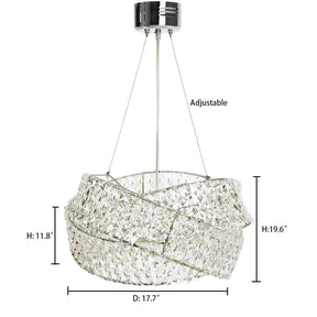 Round Crystal Ring Chandelier in Silver/Gold Finish for Lowg-ceiling