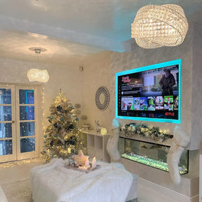 Round Crystal Ring Chandelier in Silver/Gold Finish for Lowg-ceiling