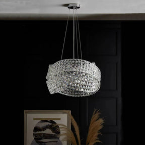 Round Crystal Ring Chandelier in Silver/Gold Finish for Lowg-ceiling